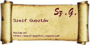 Szeif Gusztáv névjegykártya